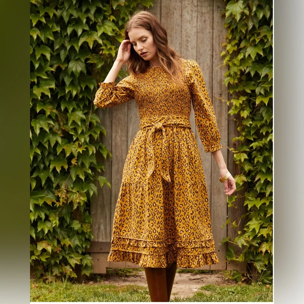 Printfresh NWT First Impressions dress Safari Sunset lounging leopard XL cotton - Picture 6 of 10